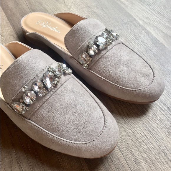 ‘Hannah’Gray Rhinestone SlipOn Loafer - Picture 2 of 3